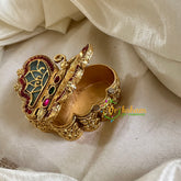 Gold Look Alike AD Stone Kumkum Box-Butterfly -G10266